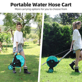 Hozcart compact storage keeps storage spaces clean and hoses protected.