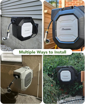 HOZEREEL black finish complements outdoor spaces while resisting weathering.