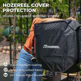 HOZEREEL take-up window brush keeps debris out for longer hose life.