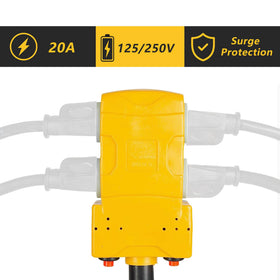 HOZHEM four 5-20R outlets expand RV and workshop power options.