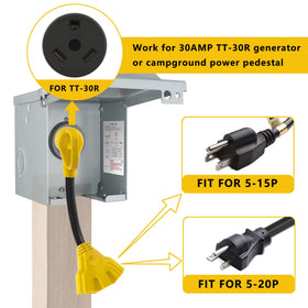 HOZHEM 3x5-15R 5-20R outlets for multiple devices