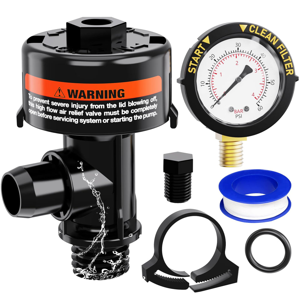HOZOL manual air-relief valve valve-body for pool filters improving flow