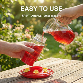 Hpewi hummingbird feeder clear reservoir lets you monitor nectar at a glance