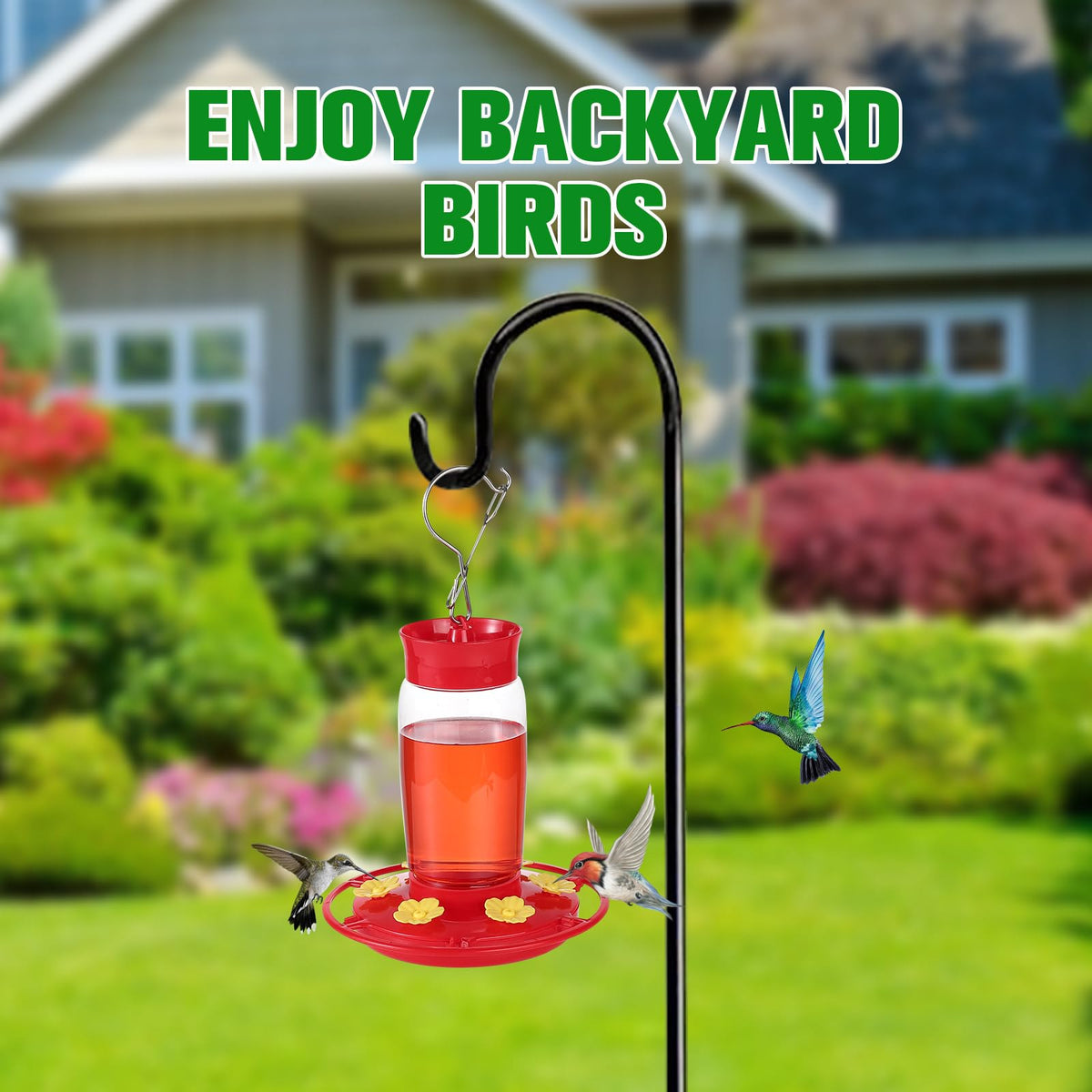 Hpewi hummingbird feeder two-pack is ideal for backyard, garden, or deck setups