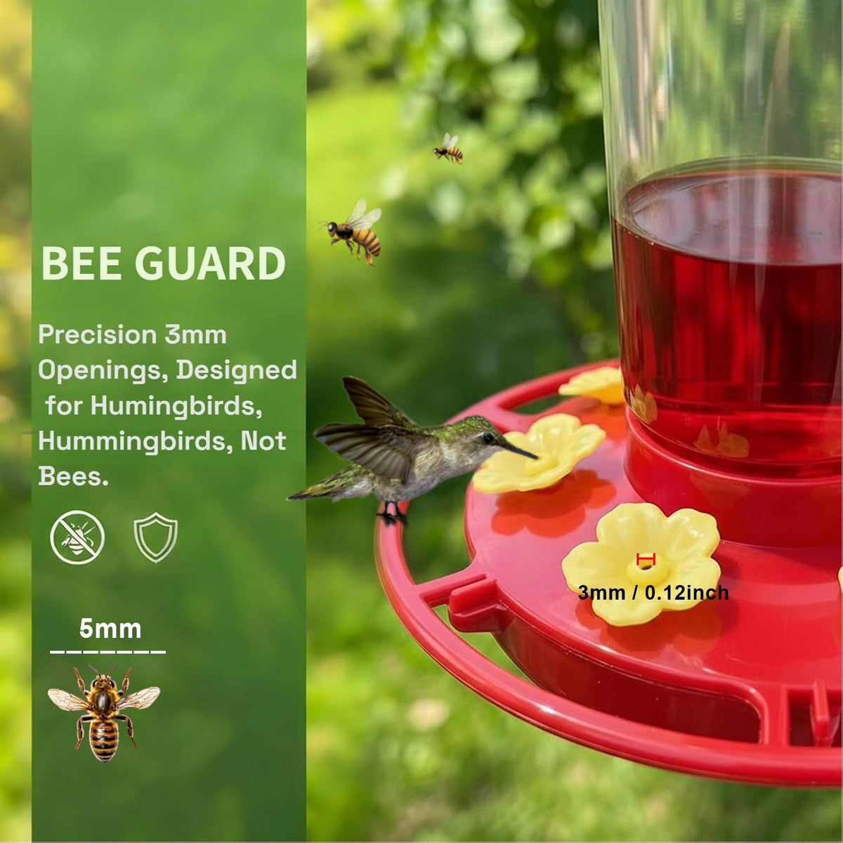 Hpewi hummingbird feeder wide-mouth opening simplifies filling and cleaning