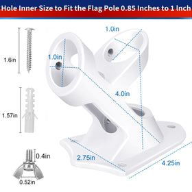 HPGOED adjustable flag pole holder supports 90 and 45 degree angles