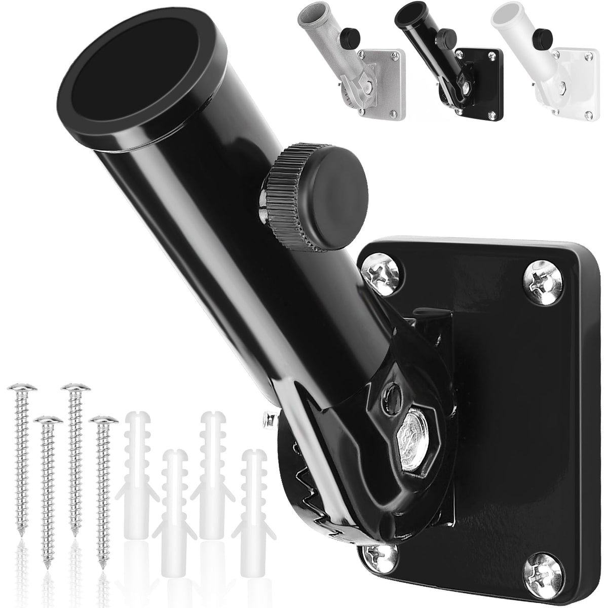 HPGOED flag pole holder outdoor black demonstrates rugged build for lasting outdoor flag displays.