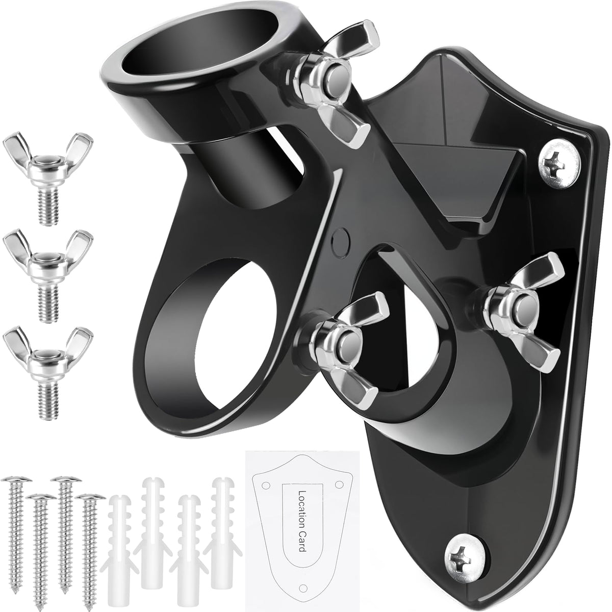 HPGOED flag pole holder on exterior wall, ideal for outdoor flag displays.