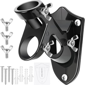 HPGOED flag pole holder on exterior wall, ideal for outdoor flag displays.