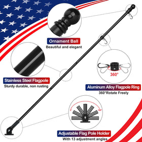 HPGOED heavy-duty bracket secures outdoor flag mounting.