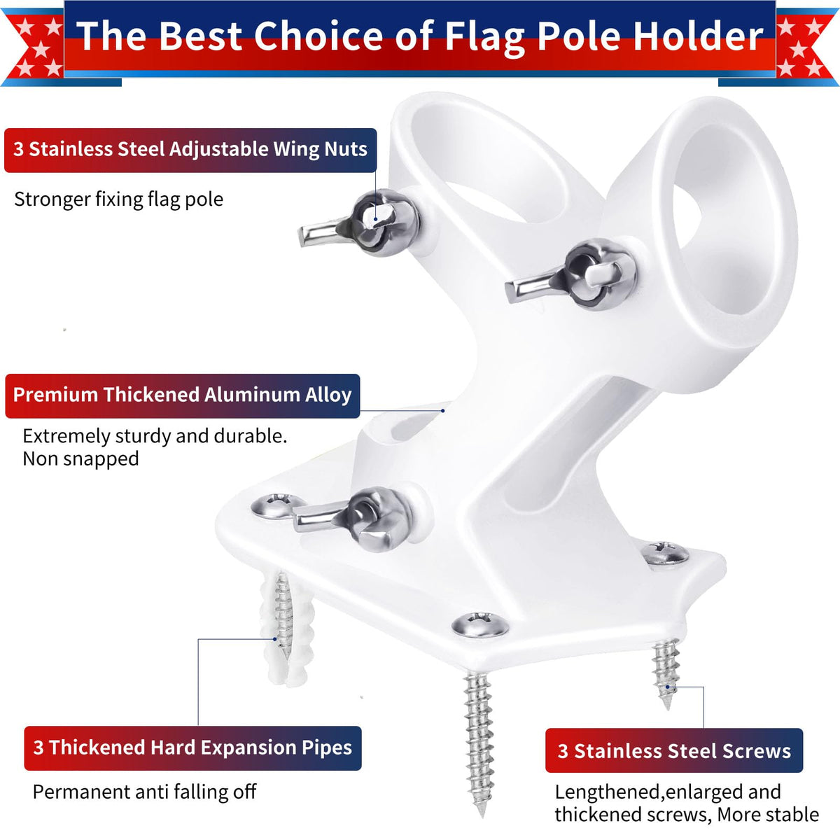 HPGOED heavy-duty bracket for outdoor flag display