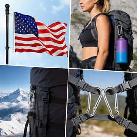 HPGOED M5 silver carabiner compatible with standard flag hardware