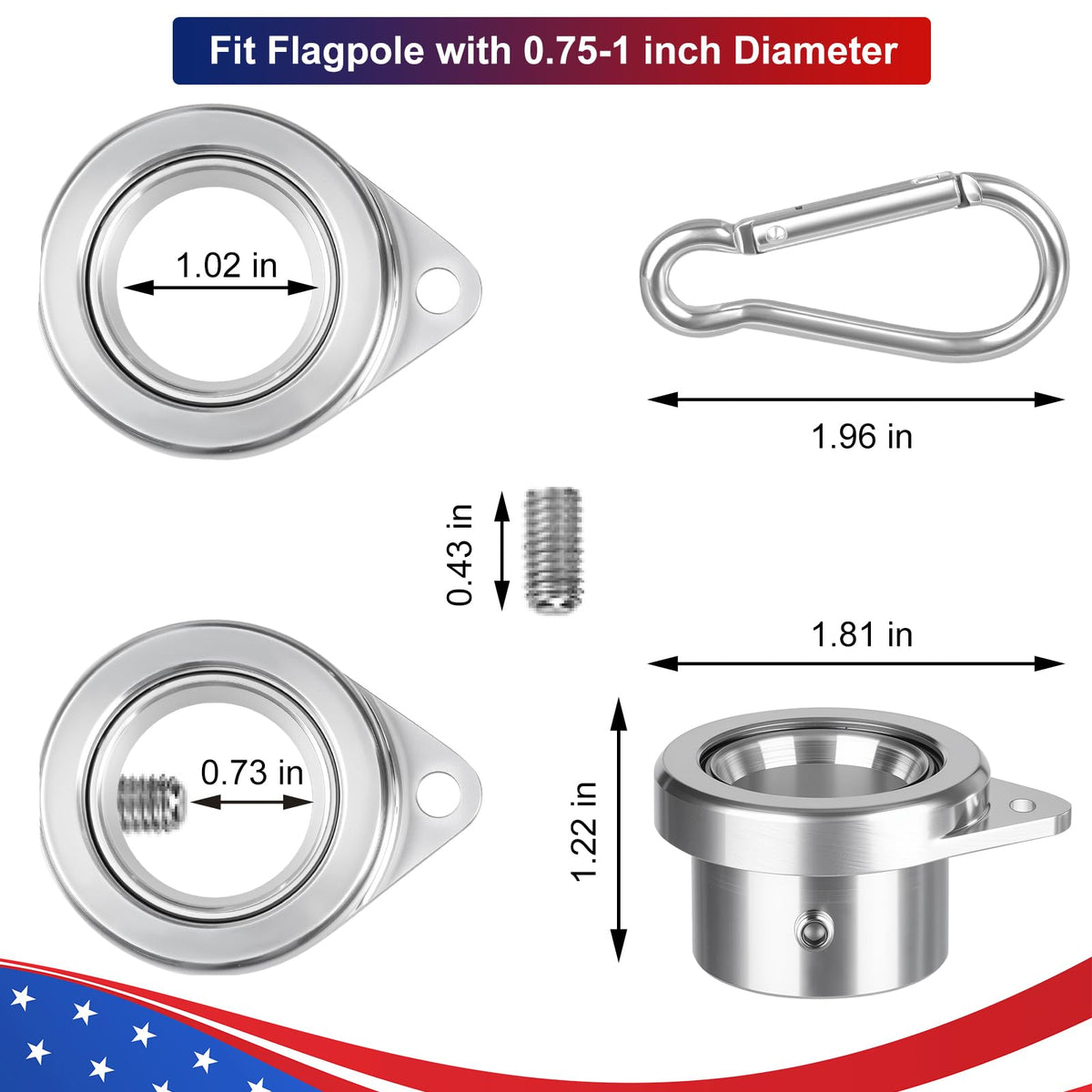 HPGOED weather-ready flagpole rings designed to withstand outdoor elements.