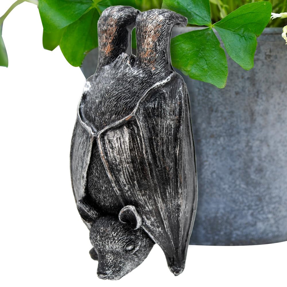 HPMAISON bat resin statue plant pot hanger for outdoor decor.