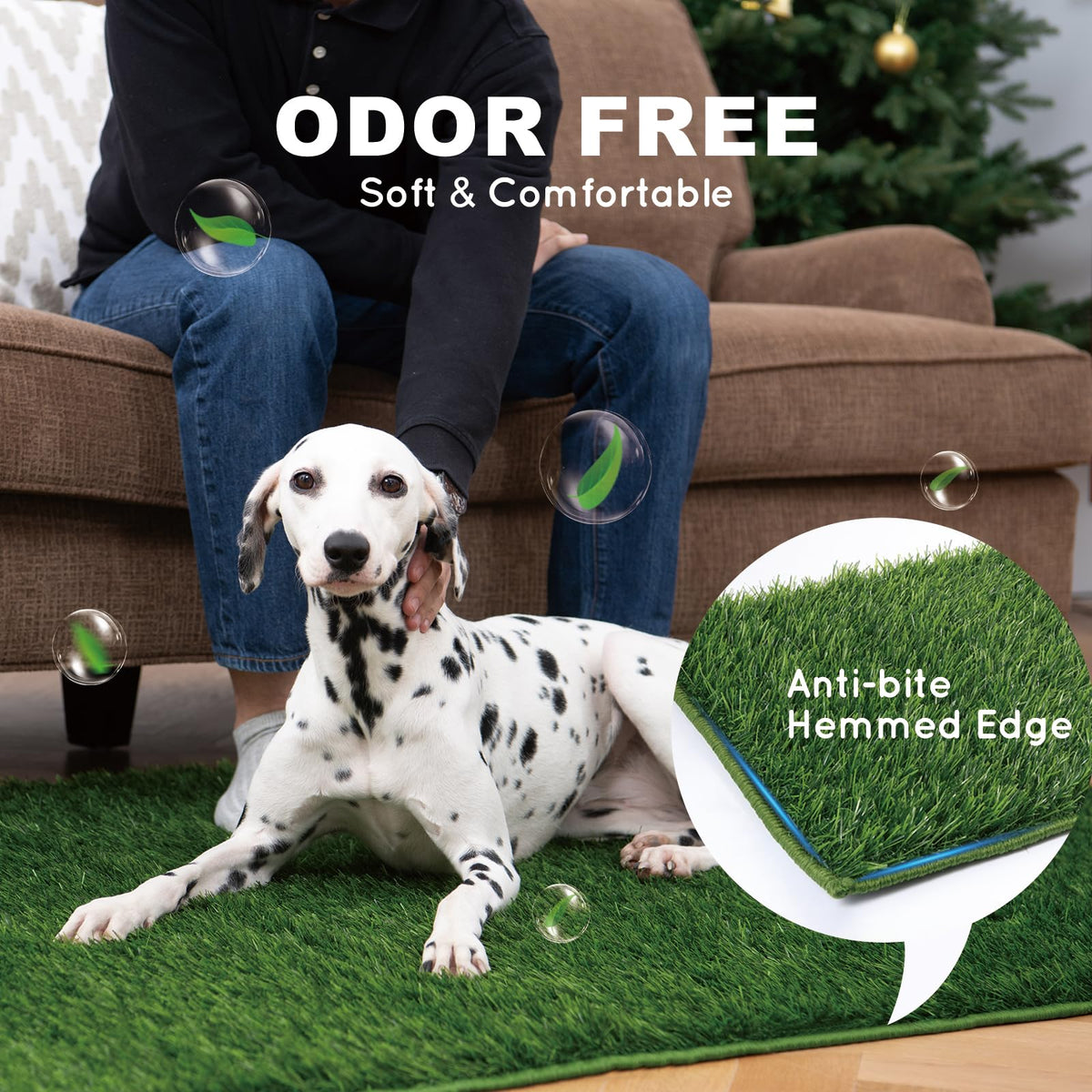 HQ4US 4LEGS large 32x22 inch turf features drainage holes for quick urine flow.