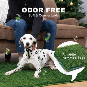 HQ4US 4LEGS large 32x22 inch turf features drainage holes for quick urine flow.