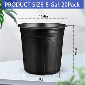 HQAUT 5-gallon pot bottom diameter 4.7 inches promotes stable drainage and air flow