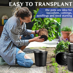 HQAUT gallon pot with drainage holes promotes healthy moisture balance.