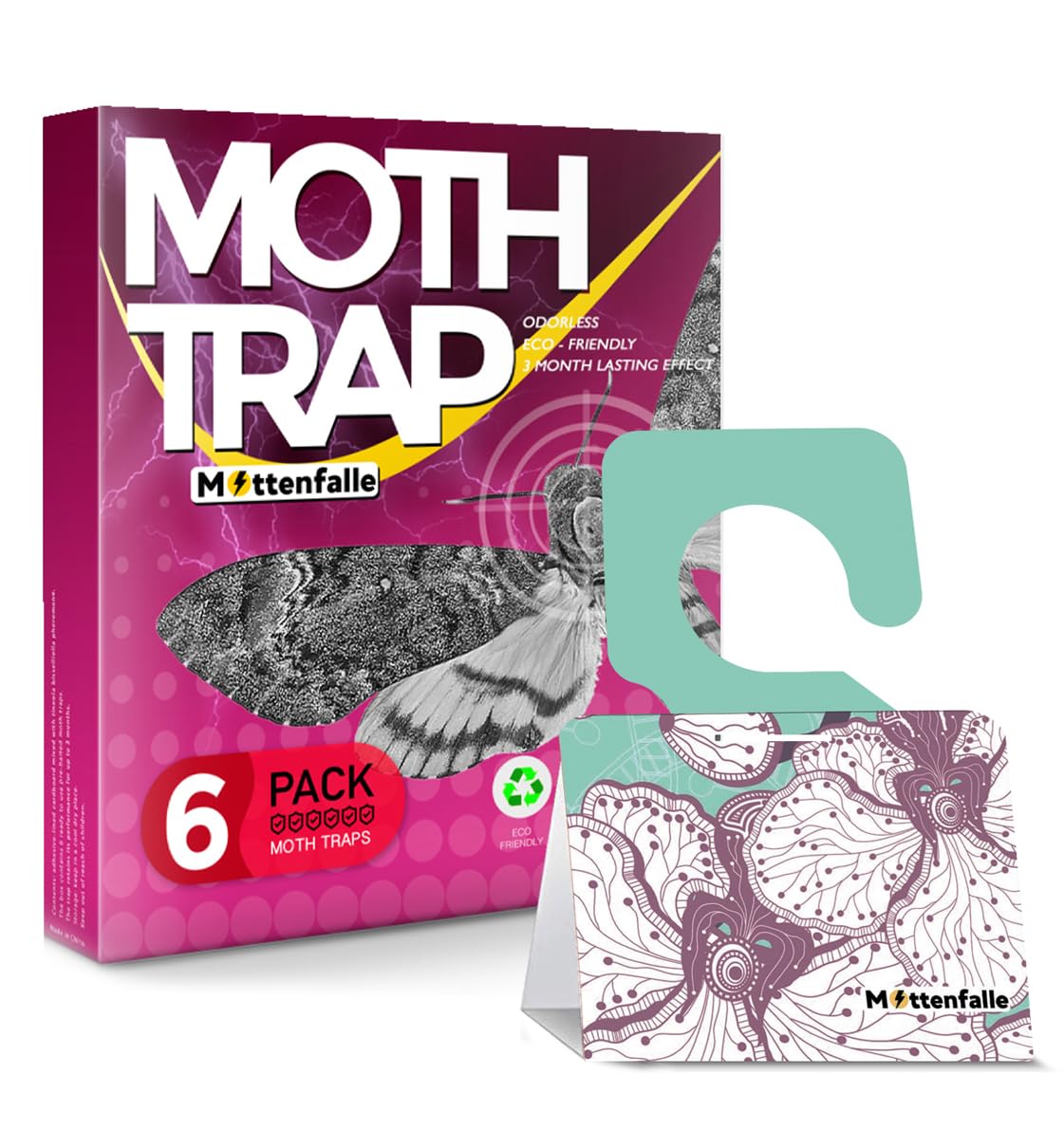 HQBLC Mottenfalle traps placed in a closet protecting wool garments safely