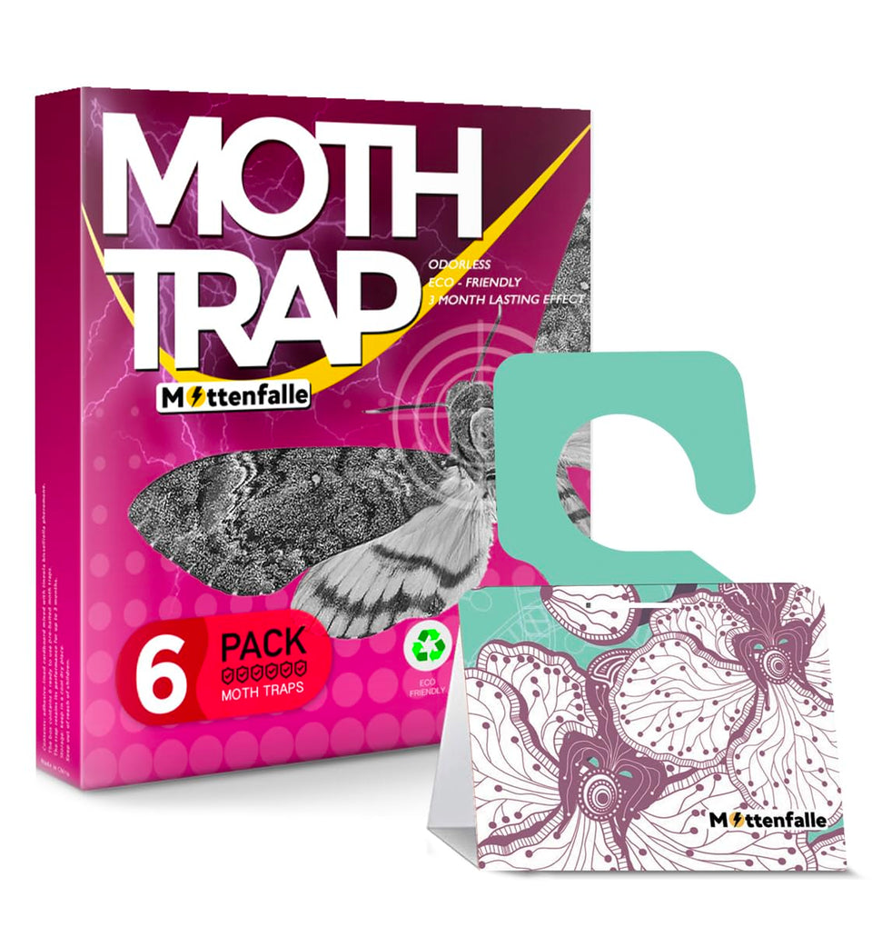 HQBLC Mottenfalle traps placed in a closet protecting wool garments safely