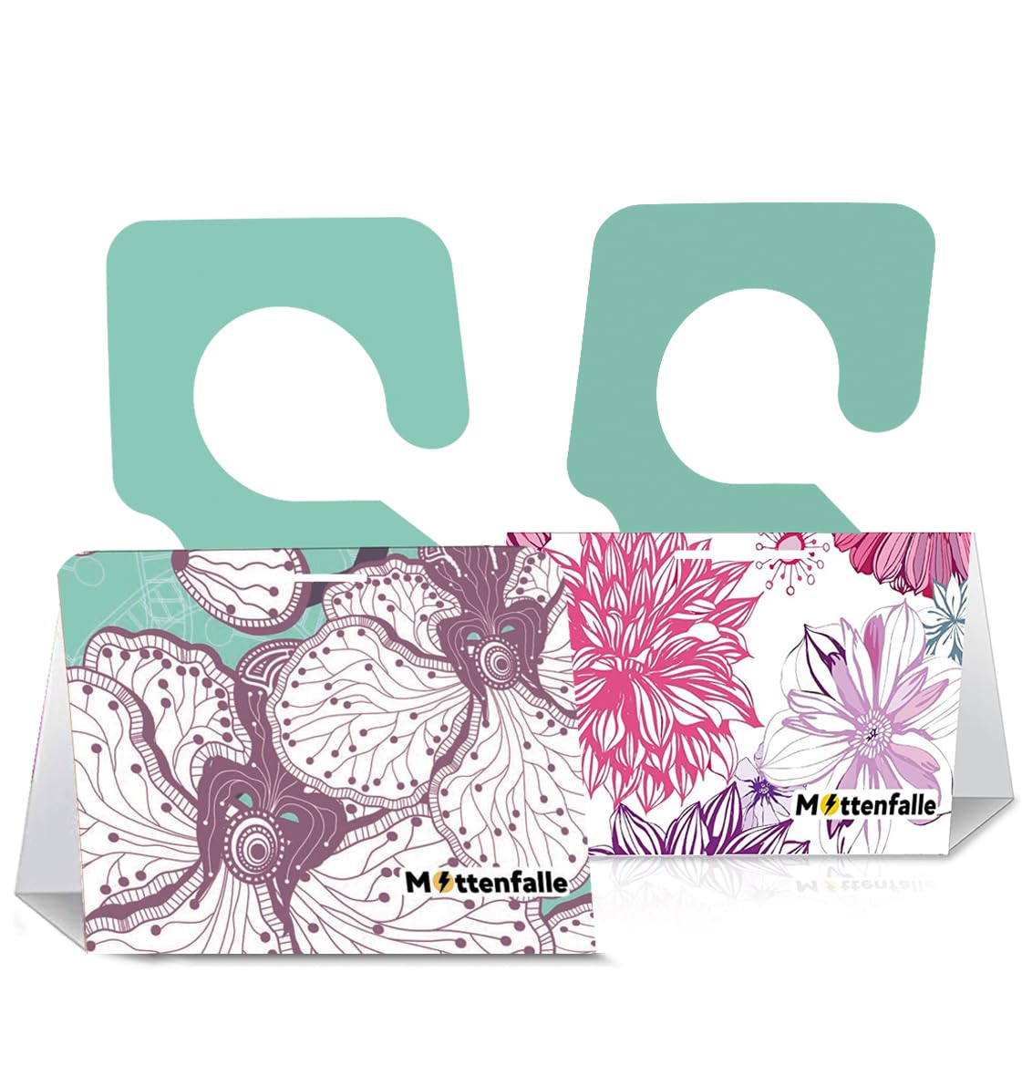 HQBLC Mottenfalle traps with decorative floral design blending into storage