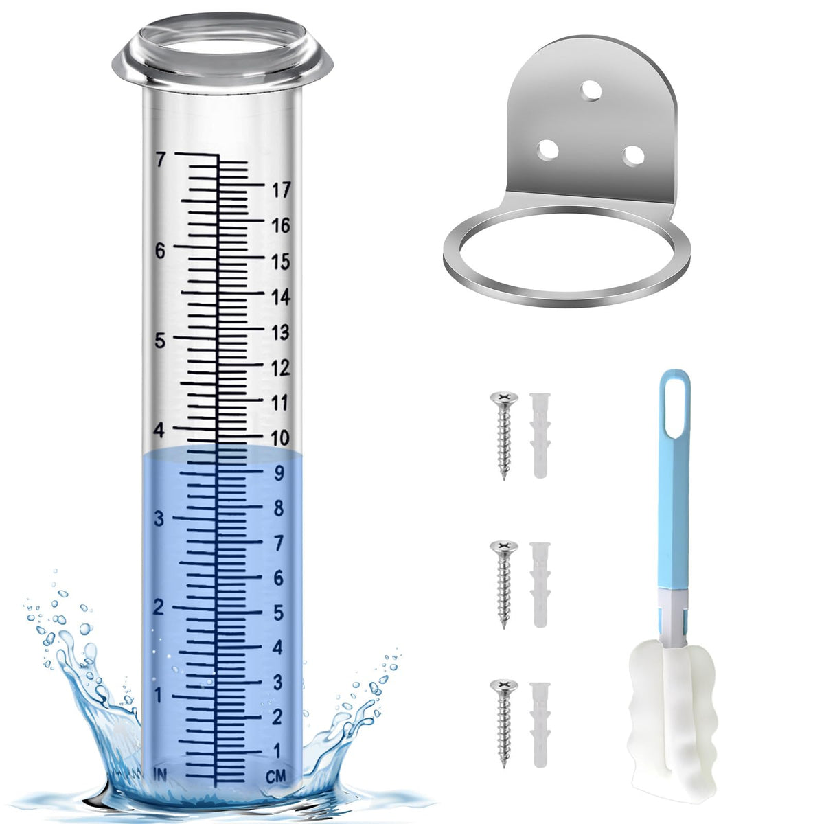 HQcontL accurate rain gauge 7-inch display for precise rainfall reading in your yard.