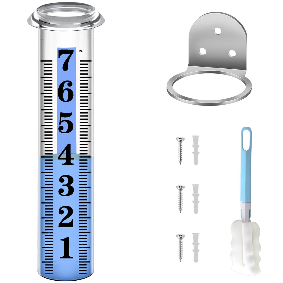 HQcontL accurate rain gauge face with clear 0.1-inch increments for easy measurement