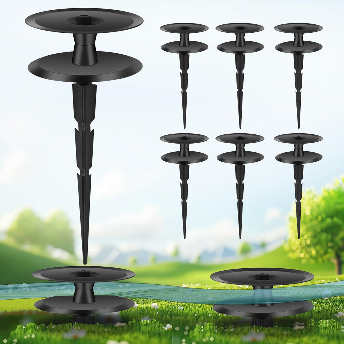 HQcontL metal hose guide spike in soil guides the hose for straight watering on lawns