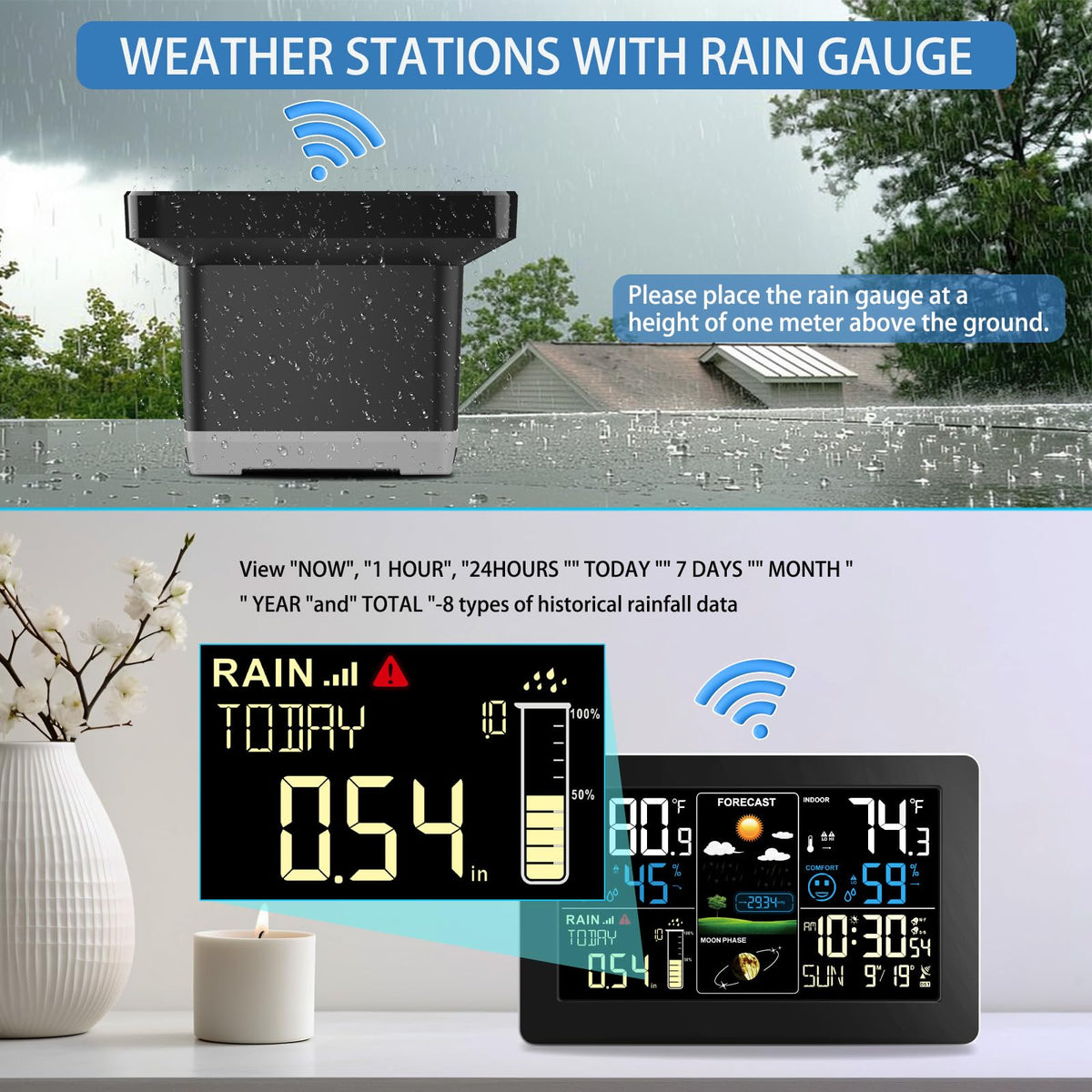 HQcontL WWVB atomic clock provides accurate time and date