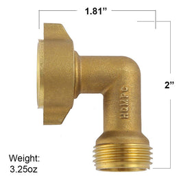 HQMPC 90-degree elbow installed to prevent leaks.