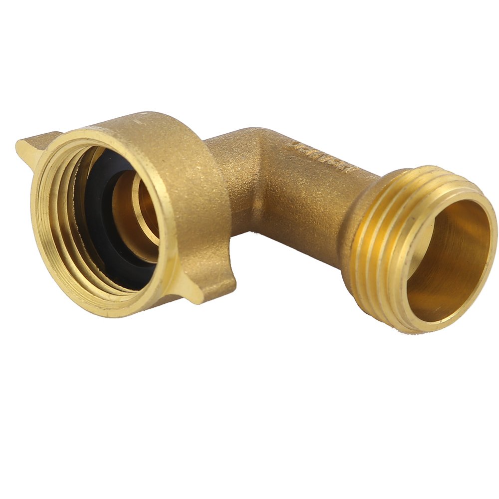 HQMPC brass elbow close-up highlighting durable construction.