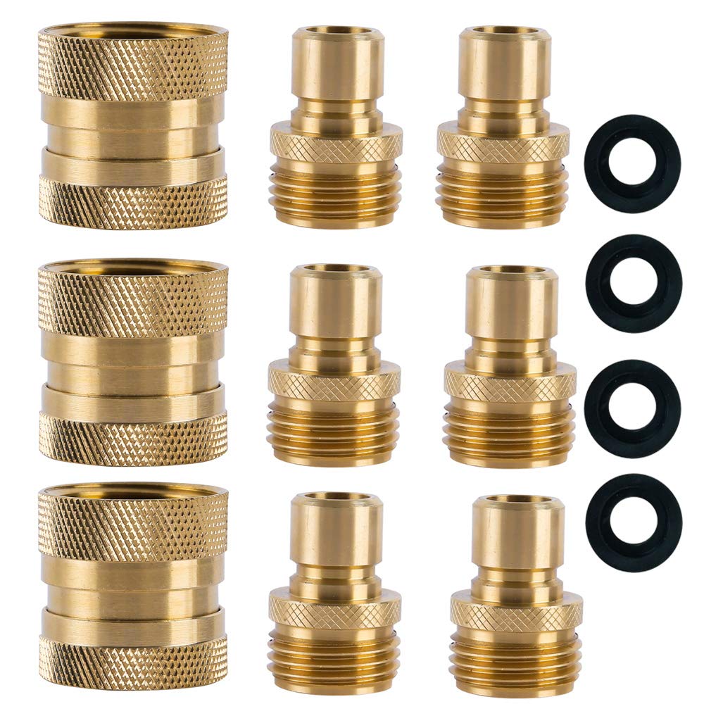 HQMPC brass female coupler for quick, leak-free hose connections.