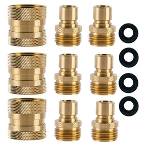 HQMPC brass female coupler for quick, leak-free hose connections.