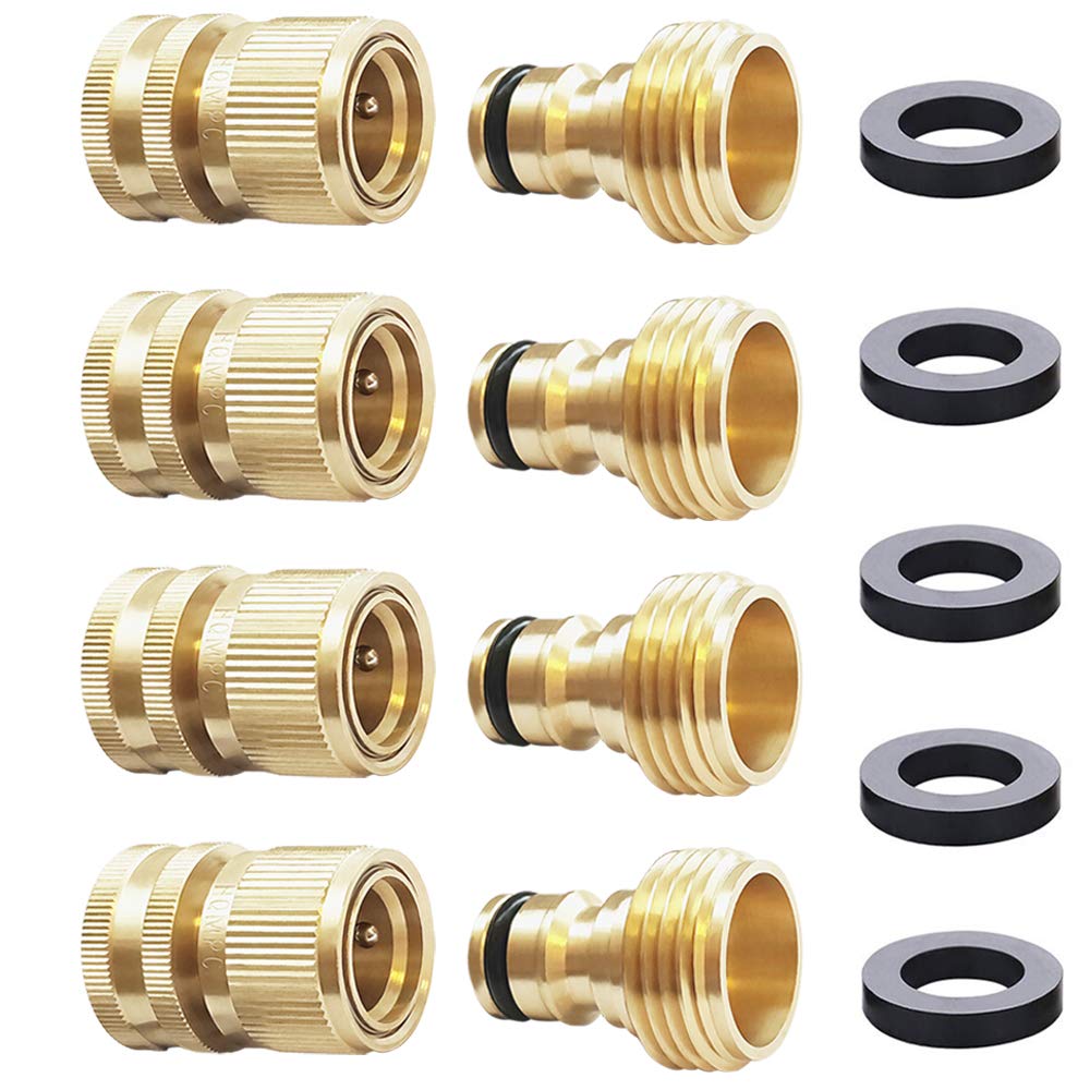 HQMPC brass garden hose quick-connect full set for fast setup.