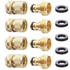 HQMPC brass garden hose quick-connect full set for fast setup.