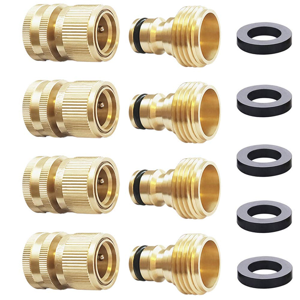 HQMPC brass garden hose quick-connect full set for fast setup.