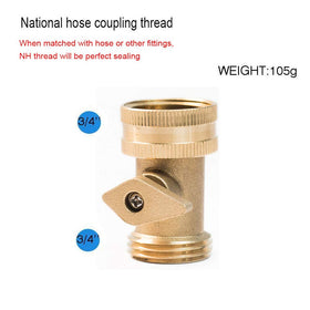 HQMPC brass garden hose connector with 3/4 GHT thread for easy on/off.