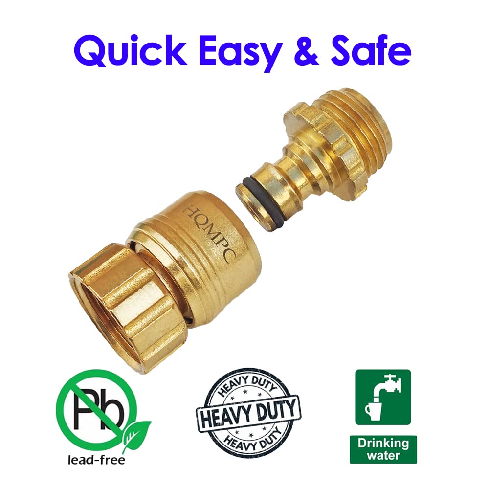 HQMPC brass male nipple offers durable hose compatibility.
