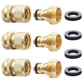 HQMPC brass quick connect assembly for durable and leak-free hose setup.