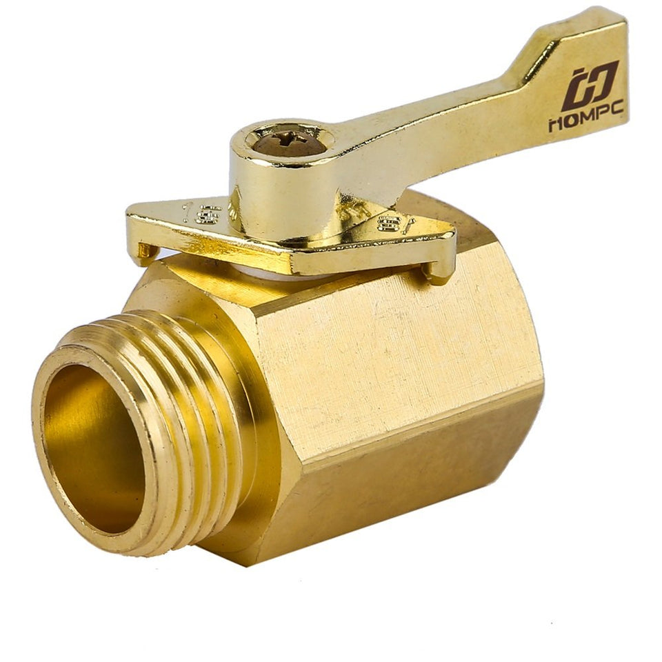 HQMPC brass shut-off valve with 3/4-inch threads for durable garden hose control