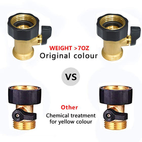HQMPC brass shut-off valve demonstrates on/off action with smooth threading.
