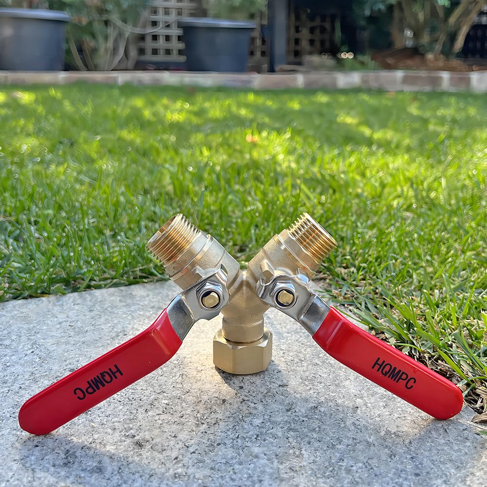 Brass Y splitter delivers full-flow to two hoses
