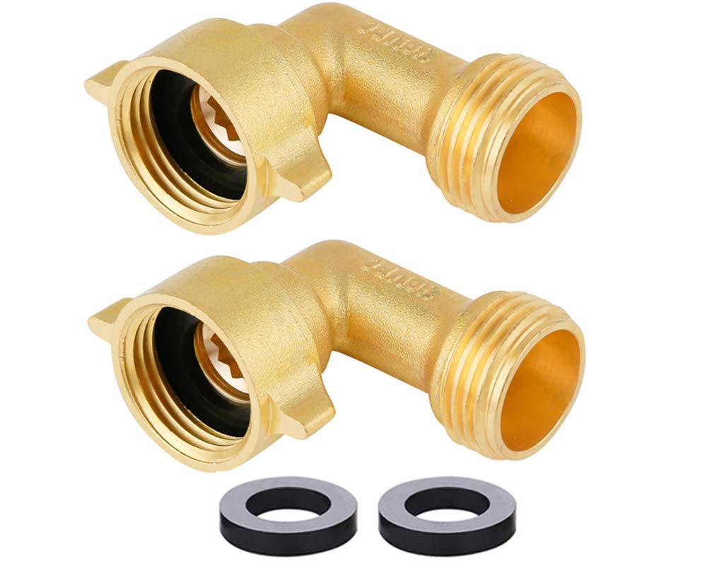 HQMPC garden hose elbow 90-degree brass provides a secure water connection.