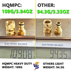 HQMPC brass male nipple for quick, durable hose assembly.