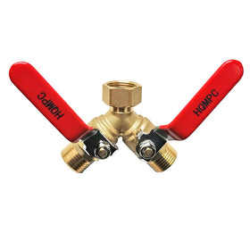 HQMPC garden hose Y valve splitter with long handle for easy one‑handed control