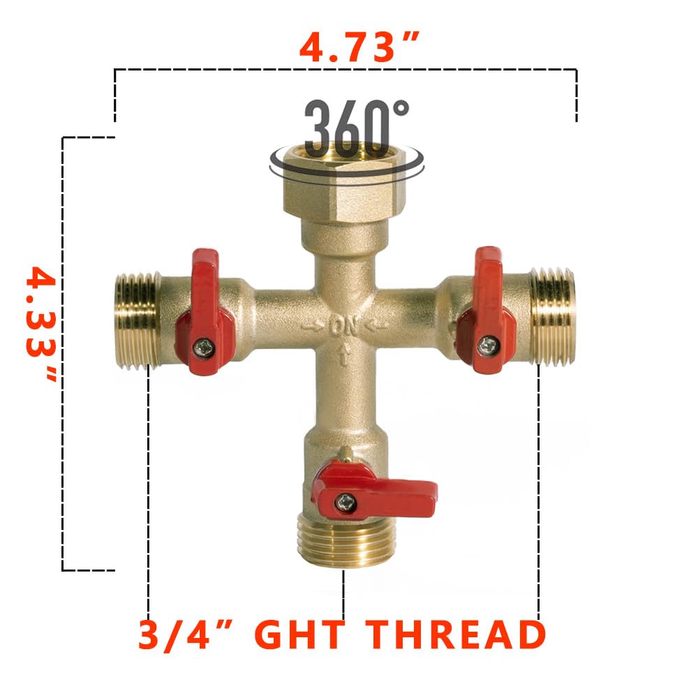 HQMPC hose splitter 3-way connection enabling simultaneous watering