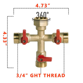 HQMPC hose splitter 3-way connection enabling simultaneous watering