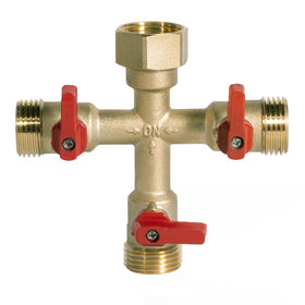 HQMPC hose splitter with brass construction for durable outdoor use
