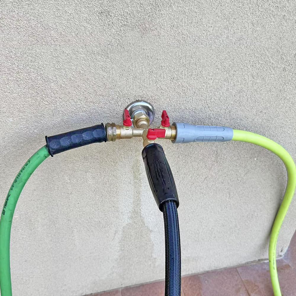 HQMPC hose splitter suitable for outdoor water use with GHT threads