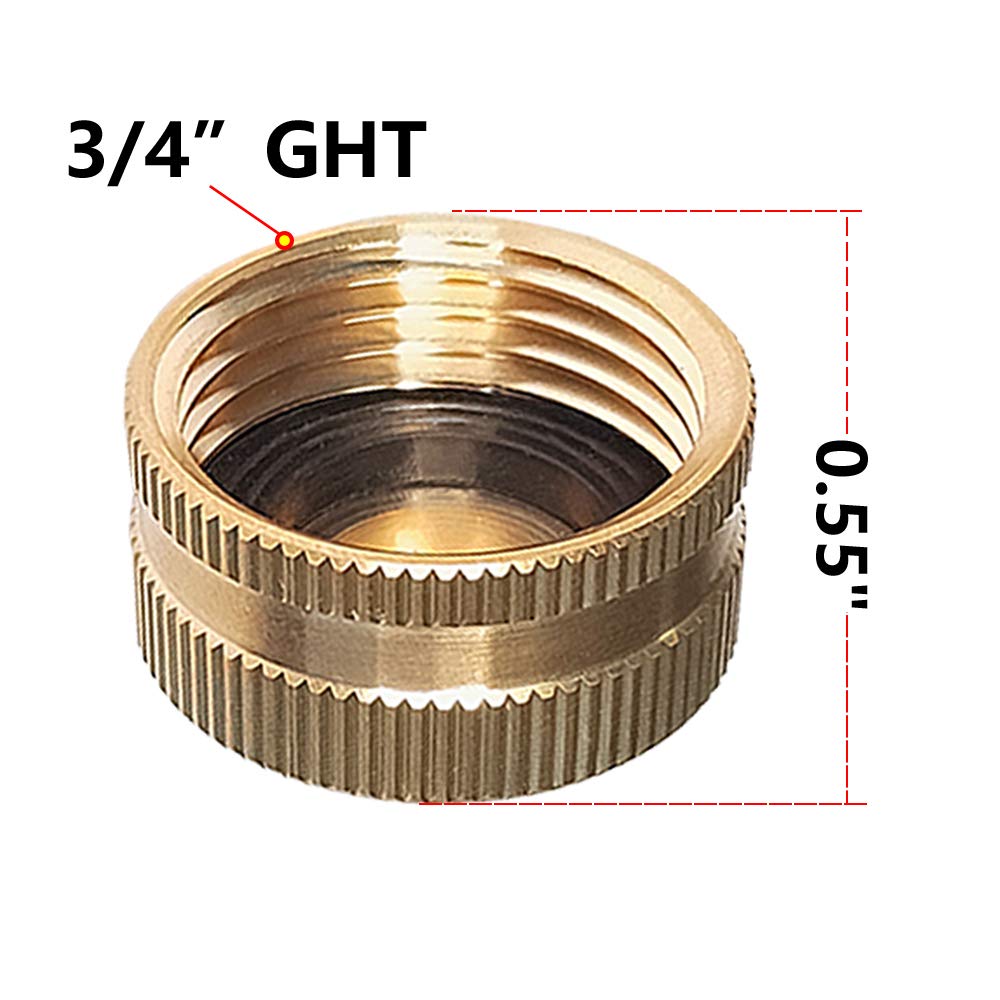 HQMPC six-pack brass hose caps for quick replacements and storage.